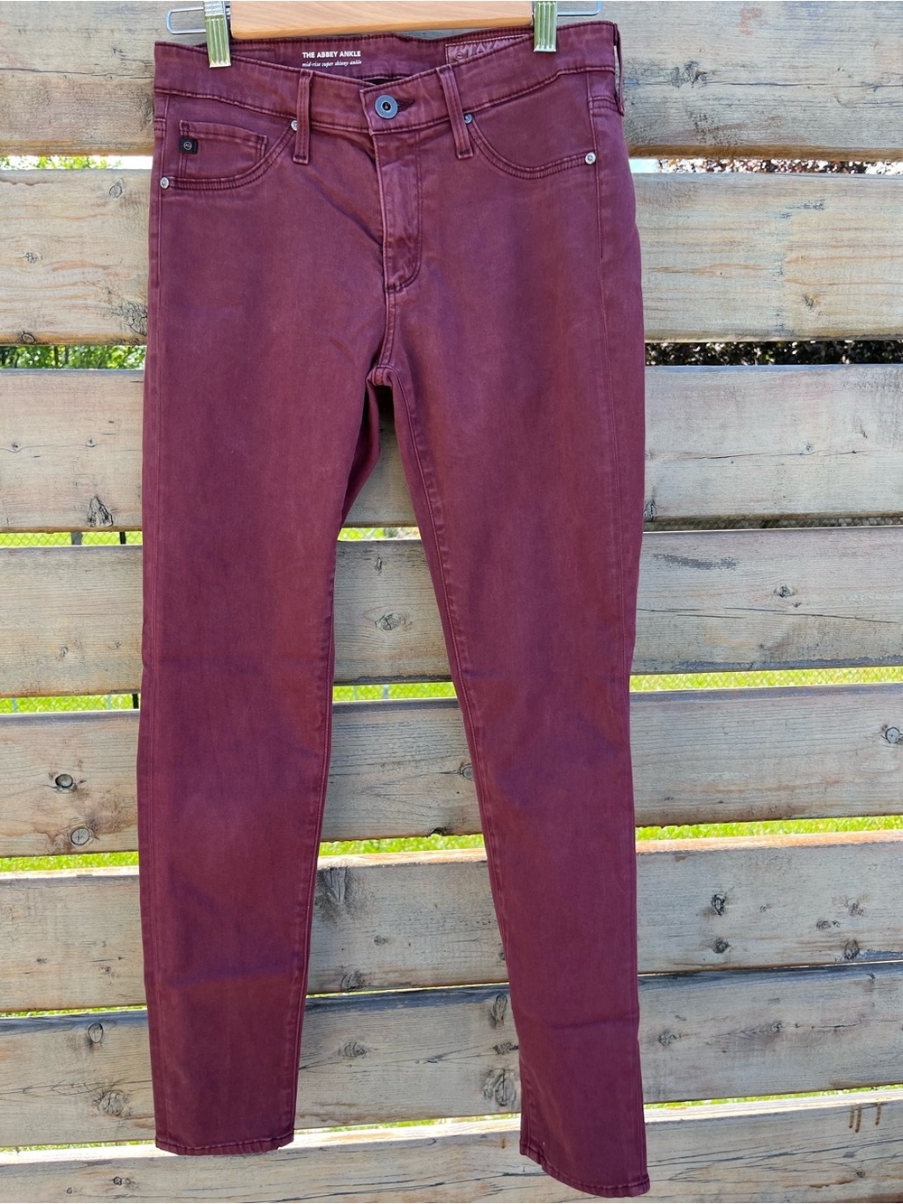 AG Adriano Goldschmied Skinny Jeans in Burgundy